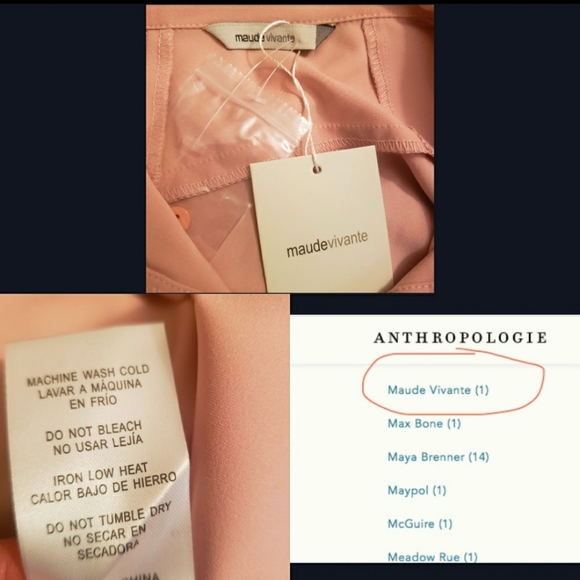 New Anthro MAUDE VIVANTE Nude Oversize Oxford Top Button Down Collared - Picture 6 of 9